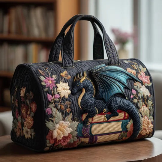 キルティング旅行バッグ - 文学のドラゴン
