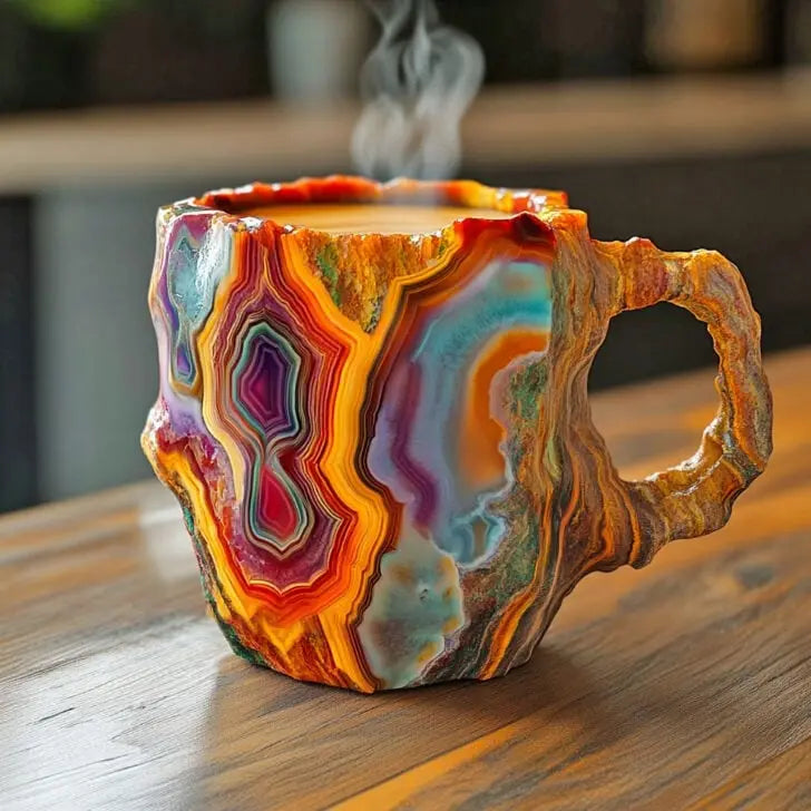 3Dデザインマグ - 水晶ミネラルコーヒーマグ