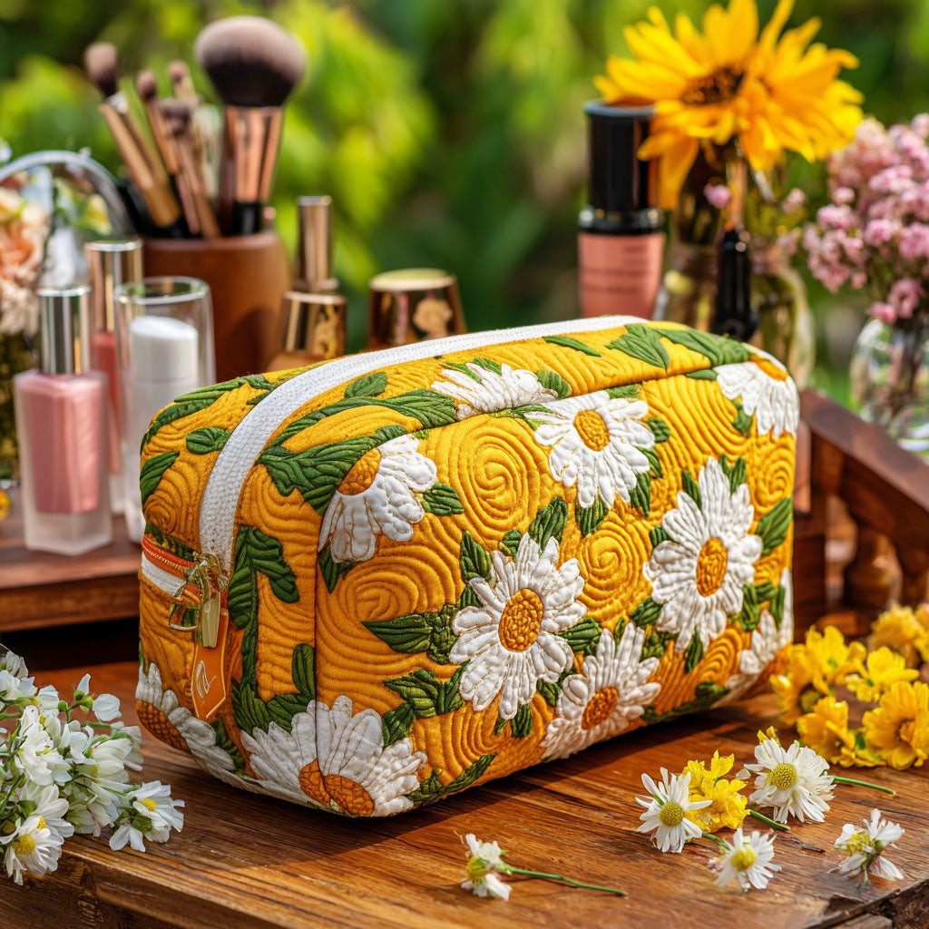 キルティングポーチ - 繊細なデイジー