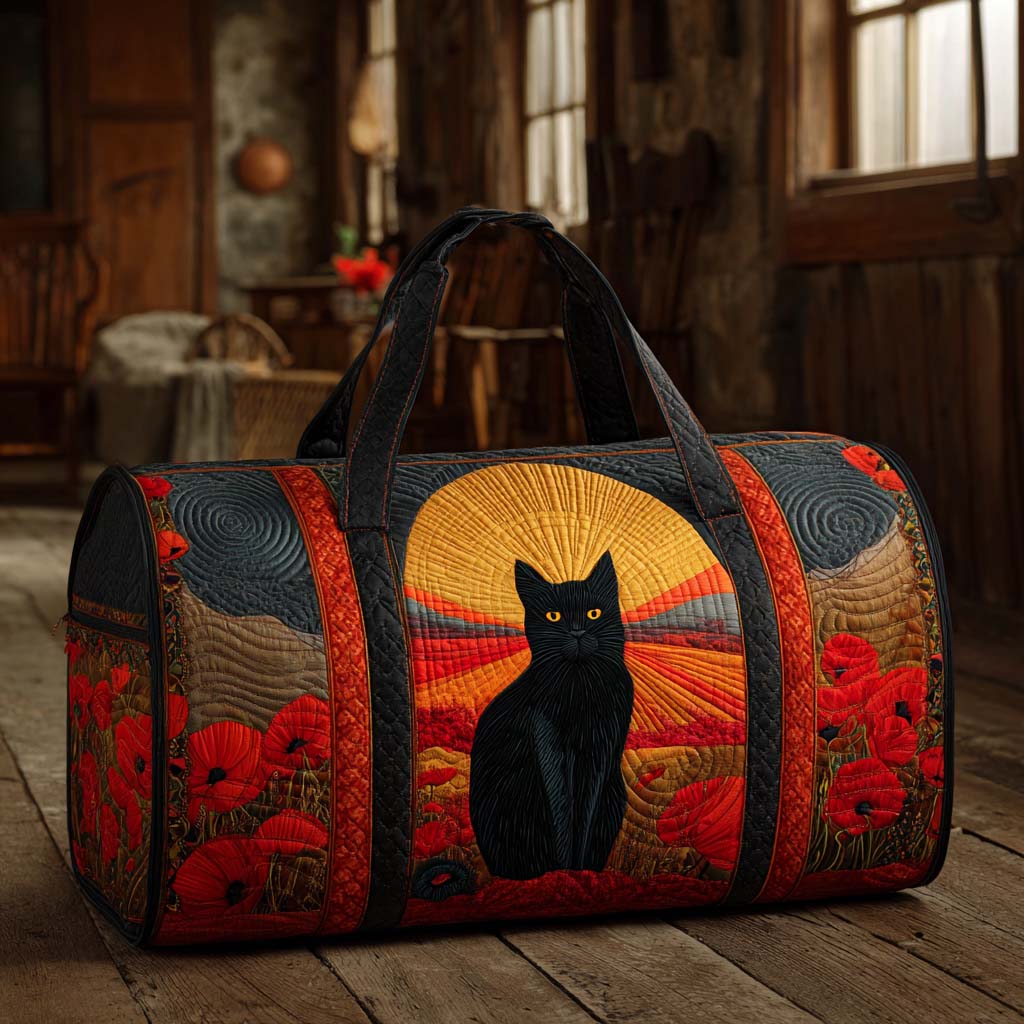 キルティング旅行バッグ - たそがれの猫たち
