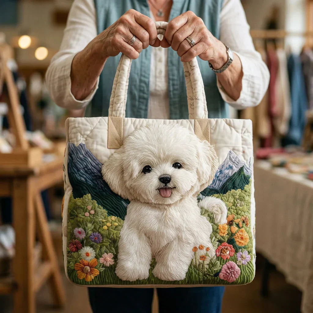 キルティングトートバッグ - 魔法の犬